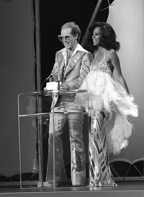 PHOTOGRAPHED BY TERRY O'NEILL
Elton John and Diana Ross at the Grammys, late 1970s
