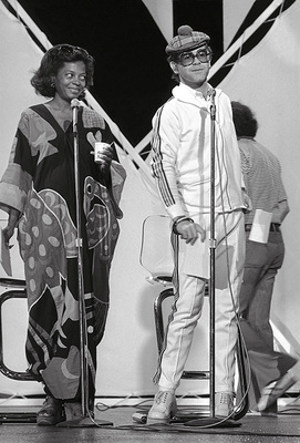 PHOTOGRAPHED BY TERRY O'NEILL
Elton John and Diana Ross during the reharsals for the Grammys, late 1970s
