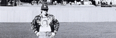 PHOTOGRAPHED BY TERRY O'NEILL
English singer and songwriter Elton John on the day he performs at Dodger Stadium in Los Angeles, 1975.
