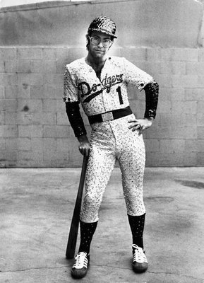 Elton John in Dodger uniform, 1975 — Limited Edition Print - Terry